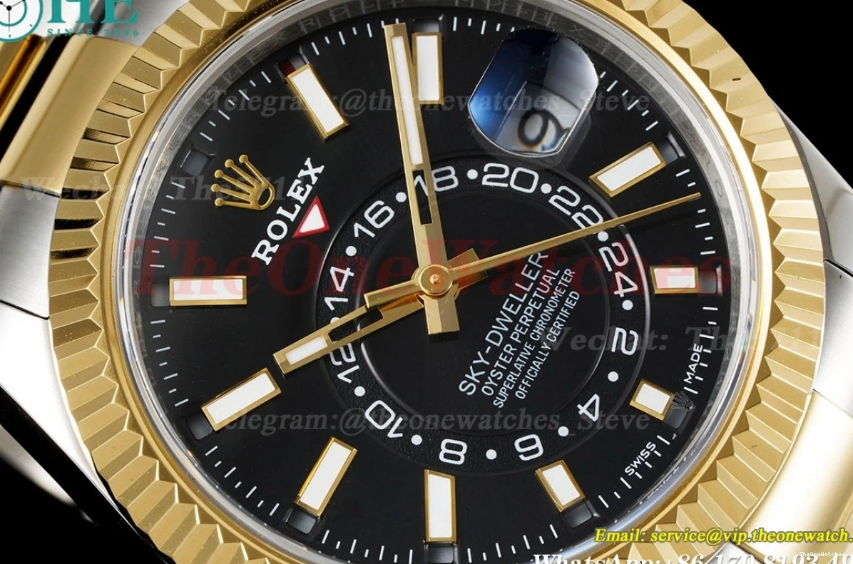 42mm SkyDweller A9001 326933  SS Oyster FNF Stk YG Black 0501